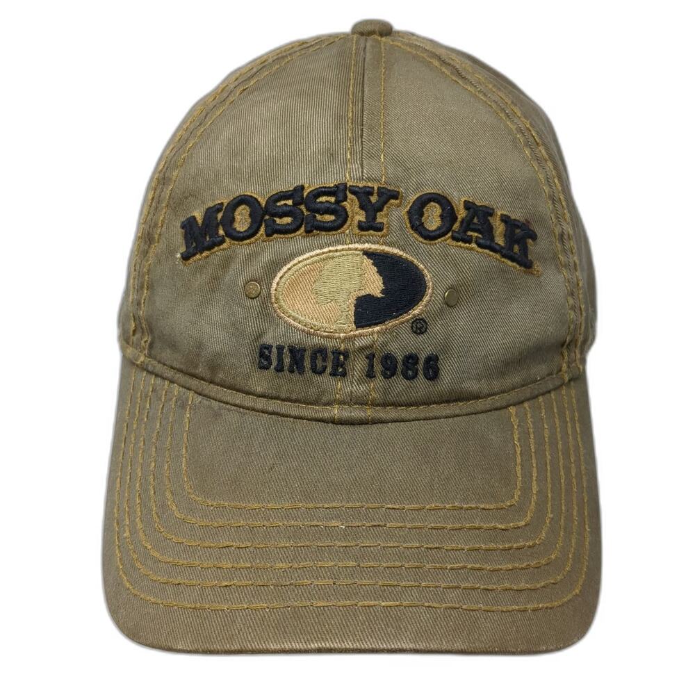 Mossy Oak Baseball Cap Brown One Size Contrast Stitching Adjustable Logo Hat